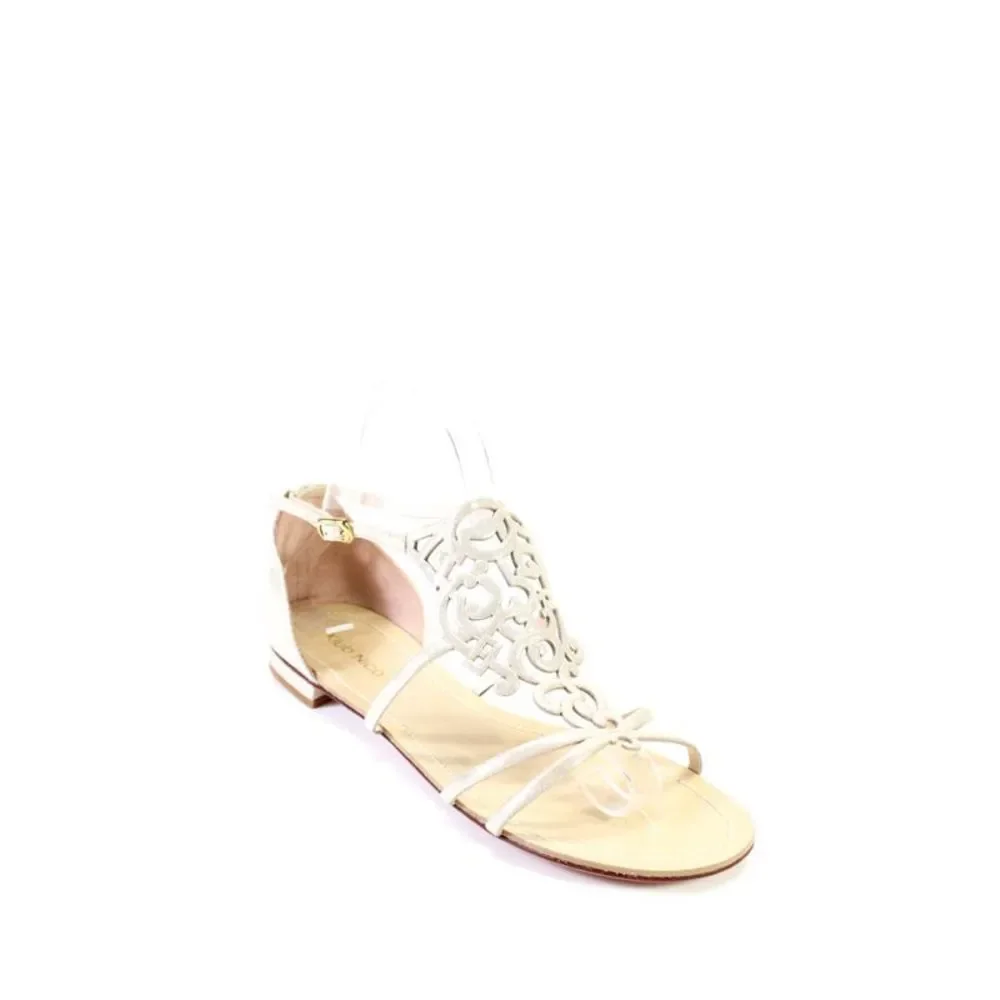 Klub Nico Womens Strappy Design Sandals Gold Metallic Size 8
